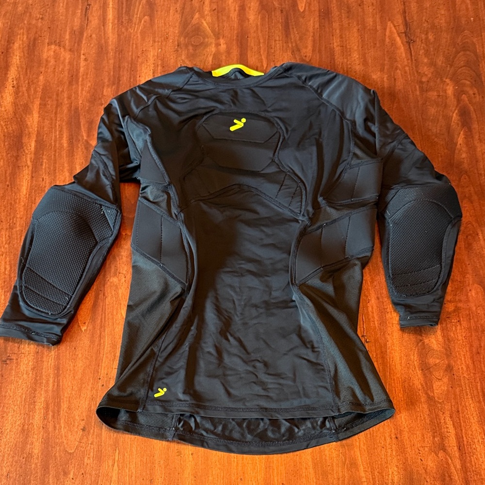 Men's Protective Compression Shirt with Elbow Pads - Black
